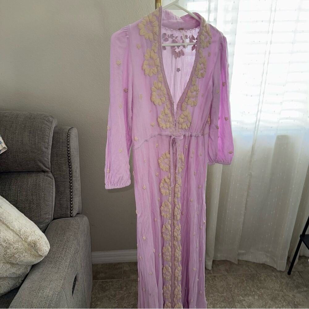 Free People Fable Dusty Lavender Embroidered Maxi Dress - Picture 8 of 16